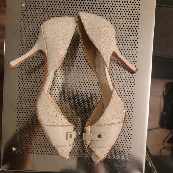 Dior Shoe White Snakeskin Peep Toe C D Initial - Picture 7 of 16